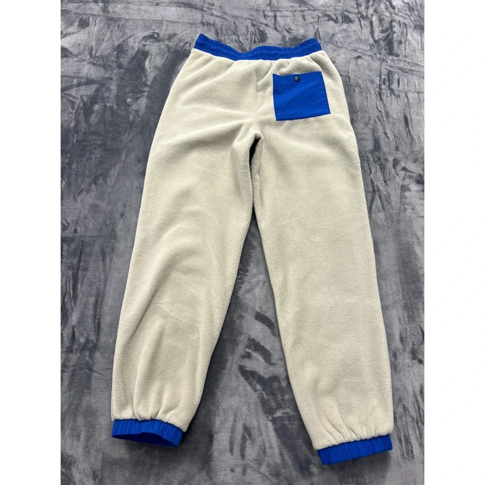 Old Navy‎ Fleece Joggers Boys XL 14-16 Cream Blue Excellent Sherpa Pants